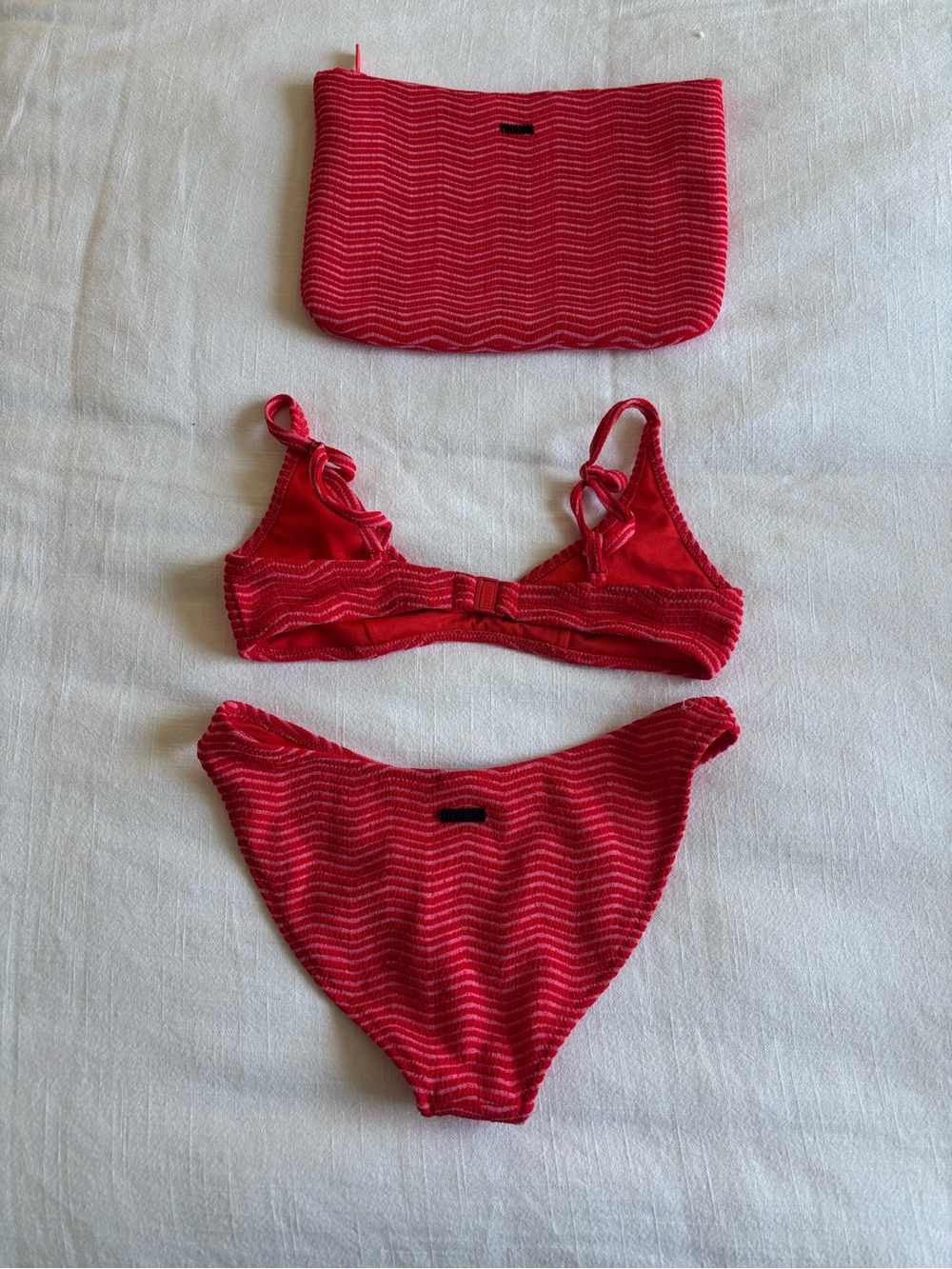 triangl swimwear Red Ribbed Two-Piece Bikini with Striped Detail - Picture 2 of 4